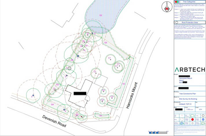 Tree Constraints Plan Drawing BS5837