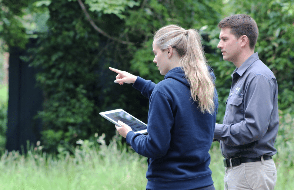 A developer getting advice from an ecological consultant