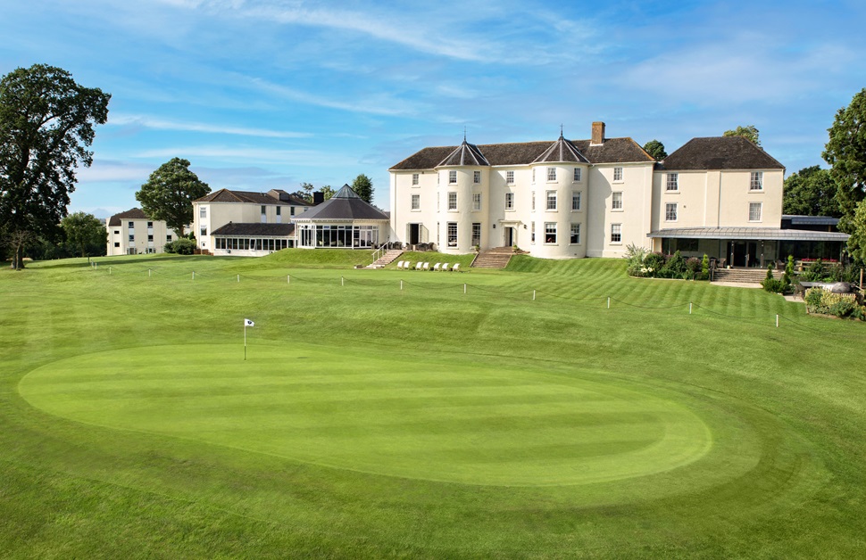 Landscape view of the Tewkesbury Park Hotel in Gloucestershire