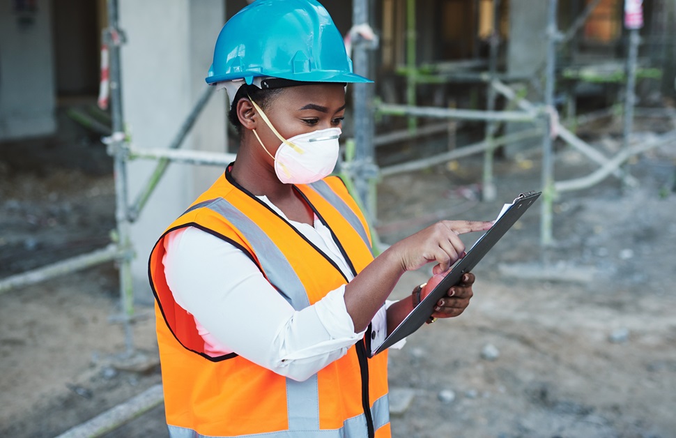 A consultant reviewing data from an odour assessment