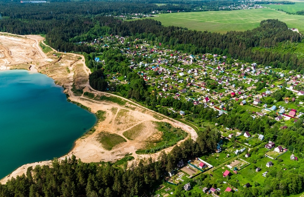 A residential site sat next to a body of open water