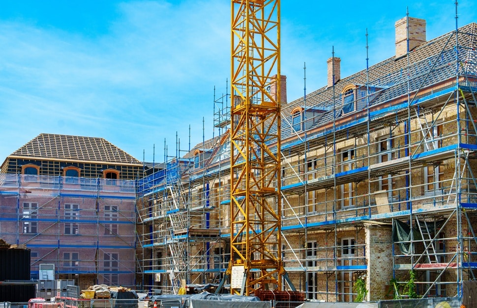A listed building in England being developed