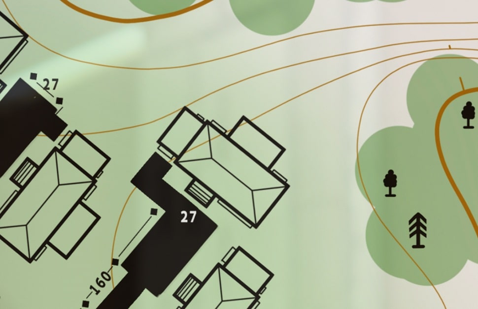 A plan of a terrain from above