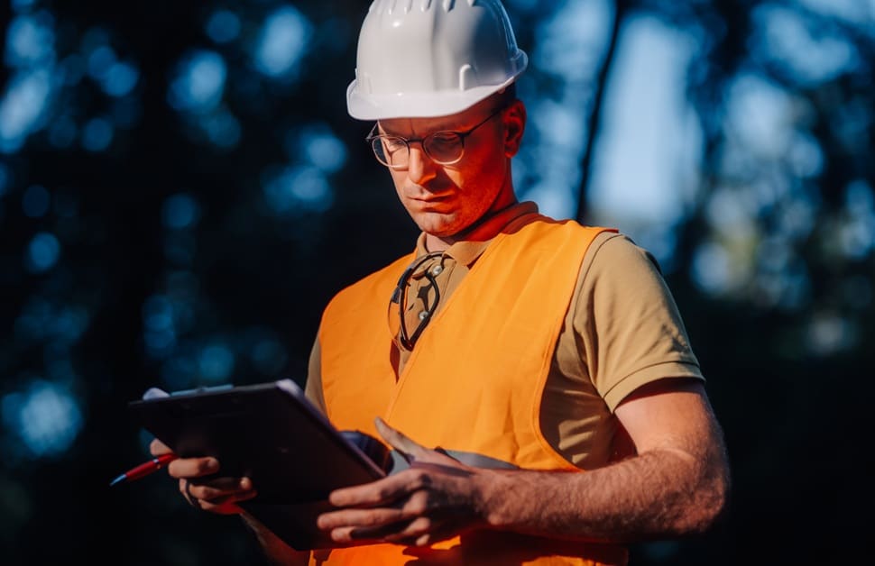 an arboricultural consultant creating a tree protection plan (TPP)