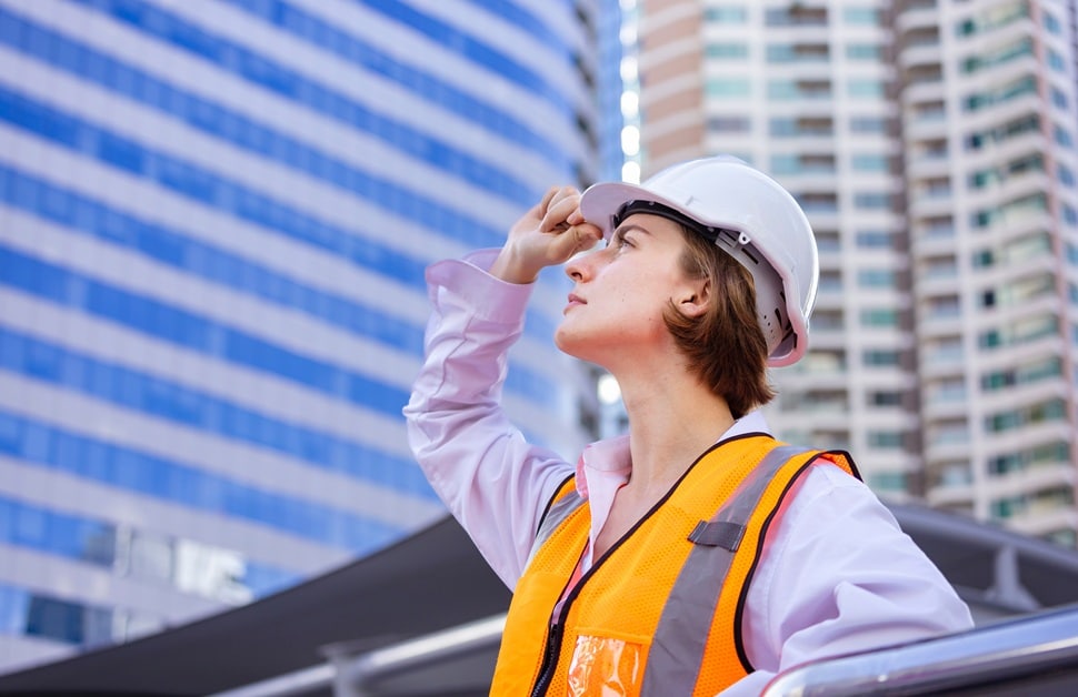 A developer looking at a building prior to starting development work