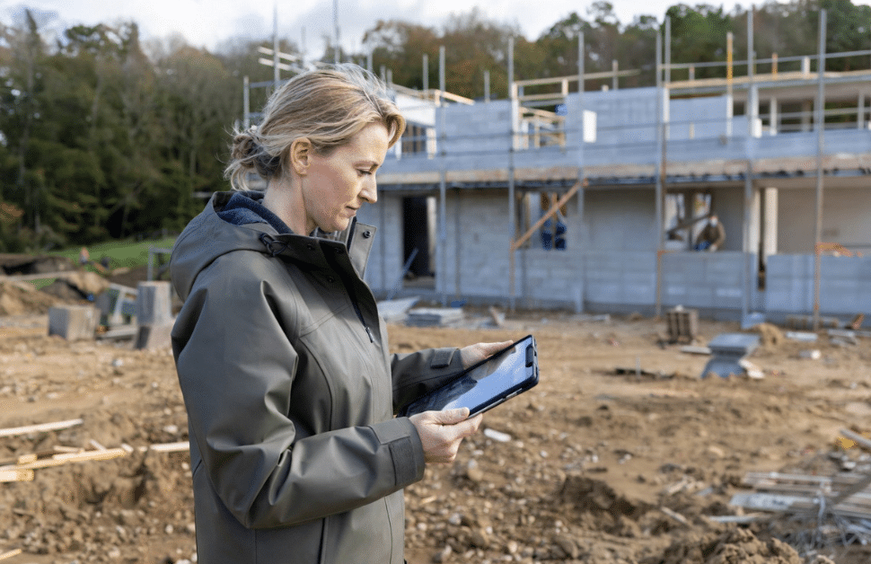 An ecologist conducting surveys for a permitted development