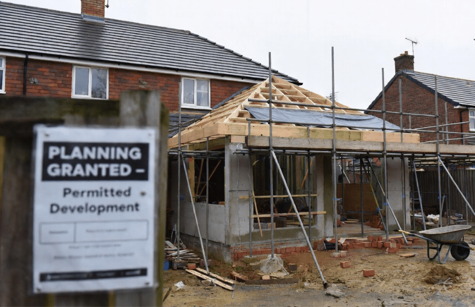 A development site with planning granted for prior approval